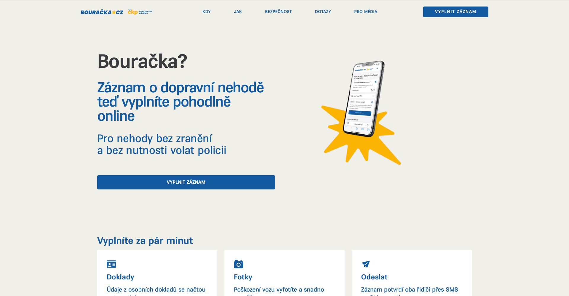 Bouračka - Pojištění a Ochrana majetku - Finanční nástroj pro dopravní nehoda, evropský záznam, pojištění vozidla, mobilní aplikace