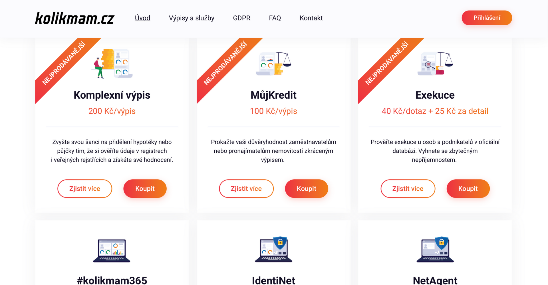 kolikmam.cz - Úvěry a Dluhy - Finanční nástroj pro výpis z registru, bonita, exekuce, úvěrové registry, závazky